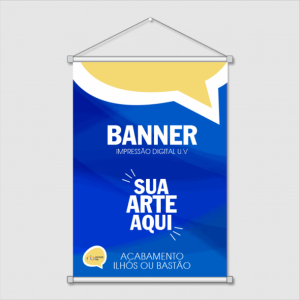 Banner em lona LONA BANNER EM LONA 340g 4x0 Brilho ou fosco Bastão e cordas Pedido Mínimo R$ 47,00