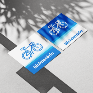 Placa Bicicletário Pictograma PVC 2mm 20X20CM 4x0  Fita dupla face Impressão direta