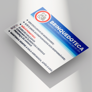 Placa Brinquedoteca PVC 2mm 30X20CM 4x0  Fita dupla face 